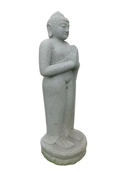 Artikelbild 2 des Artikels “Stehender Buddha aus Flussstein, Position Namaskara, H. 87cm. “